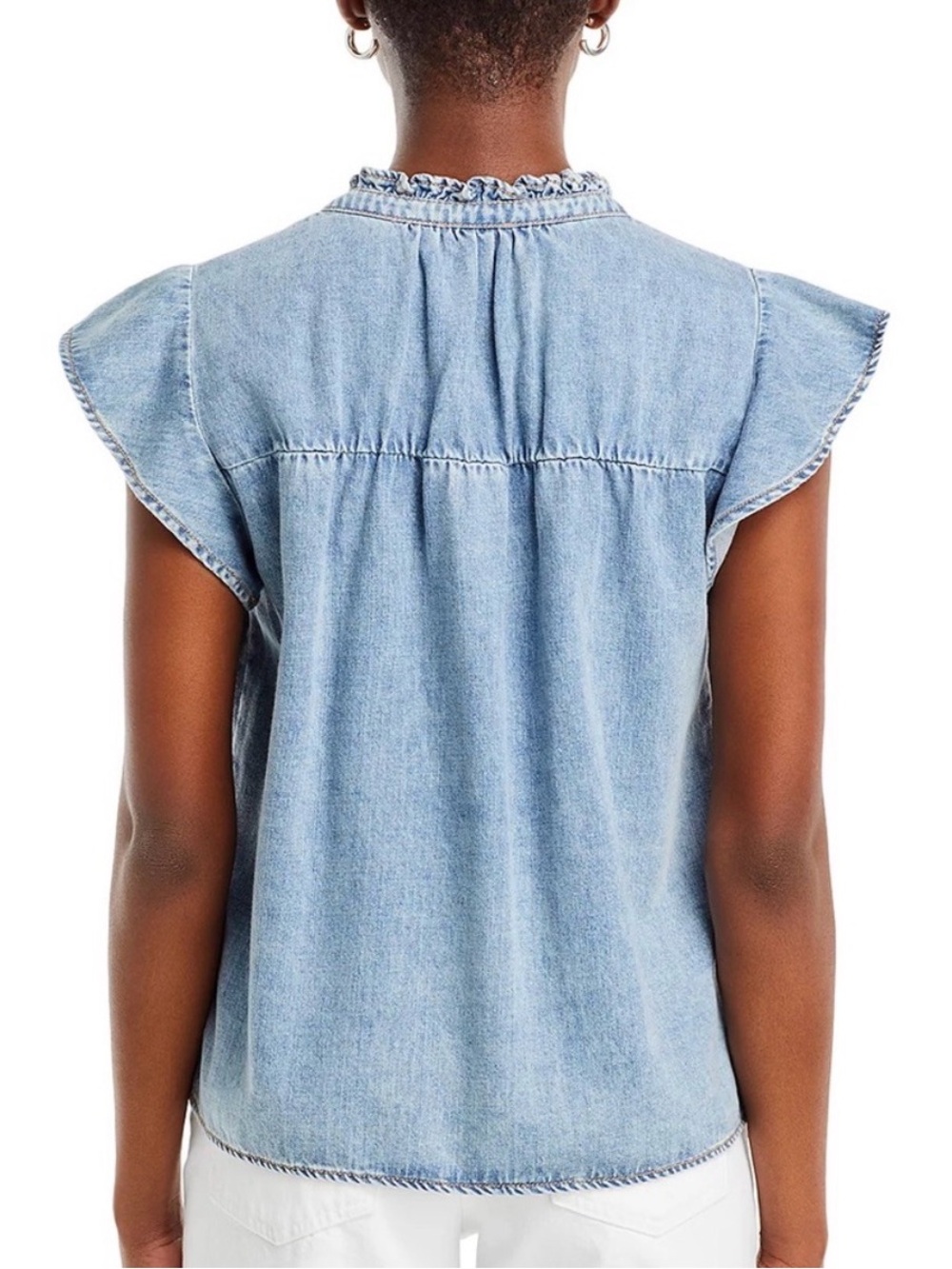 NWT | RAILS | Ruthie Denim Ruffle Top | XS - Picture 4 of 8